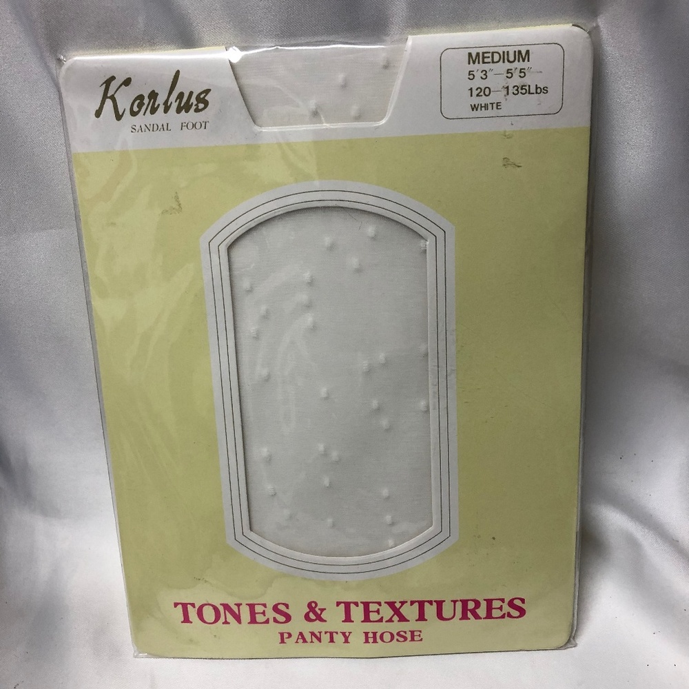 NEW Korlus white dotted pantyhose 120-135lbs